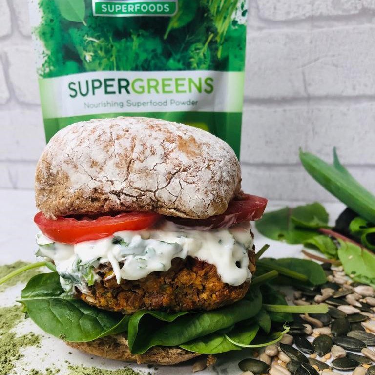 Beanie Burger with Supergreens