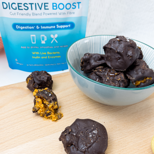 Dark chocolate pumpkin truffles with Bioglan Digestive Boost