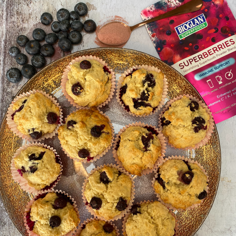 Vegan Blueberry Muffins with Superberries - Bioglan Superfoods