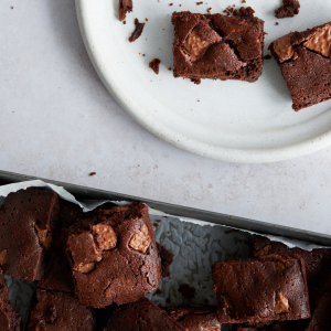 Baking tray with Vegan Chocolate Brownies with Bioglan Cacao Boost
