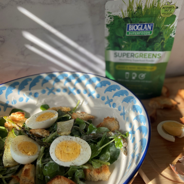 Roasted Asparagus Salad with Bioglan Superfoods Supergreens