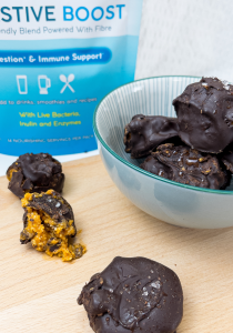 Dark chocolate pumpkin truffles with Bioglan Digestive Boost