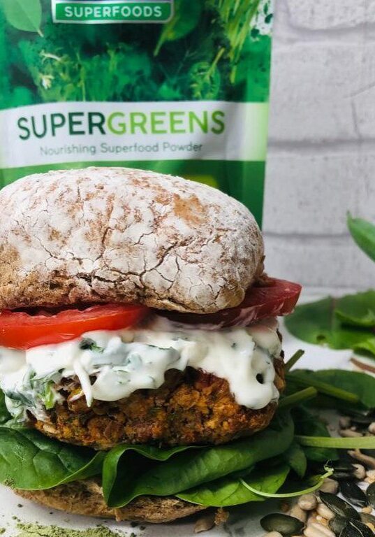 Beanie Burger with Supergreens
